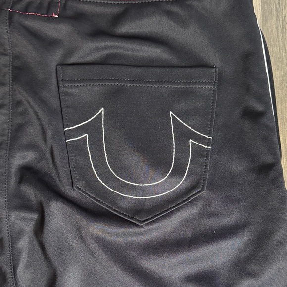 True Religion Black Shorts with Red and White Stripes - Picture 5 of 5